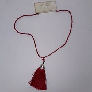 Chloe Accessory red tassel and Beaded Necklace